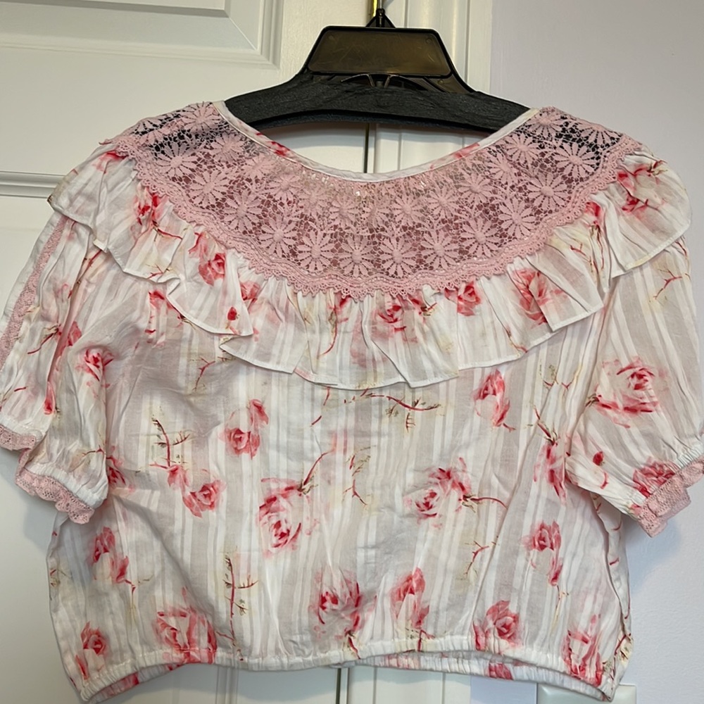 Love Shack Fancy Ruffle Crop Top - Picture 4 of 7